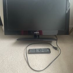 Insignia TV monitor, remote and AV/RCA cables