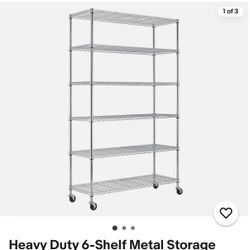 Heavy Duty Metal 6-shelf Shelving Unit