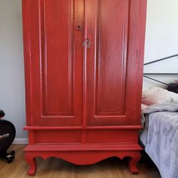 Red Wood Armoire 