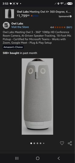 Owl Labs Meeting Owl 3 - 360° 1080p HD Conference Room Camera