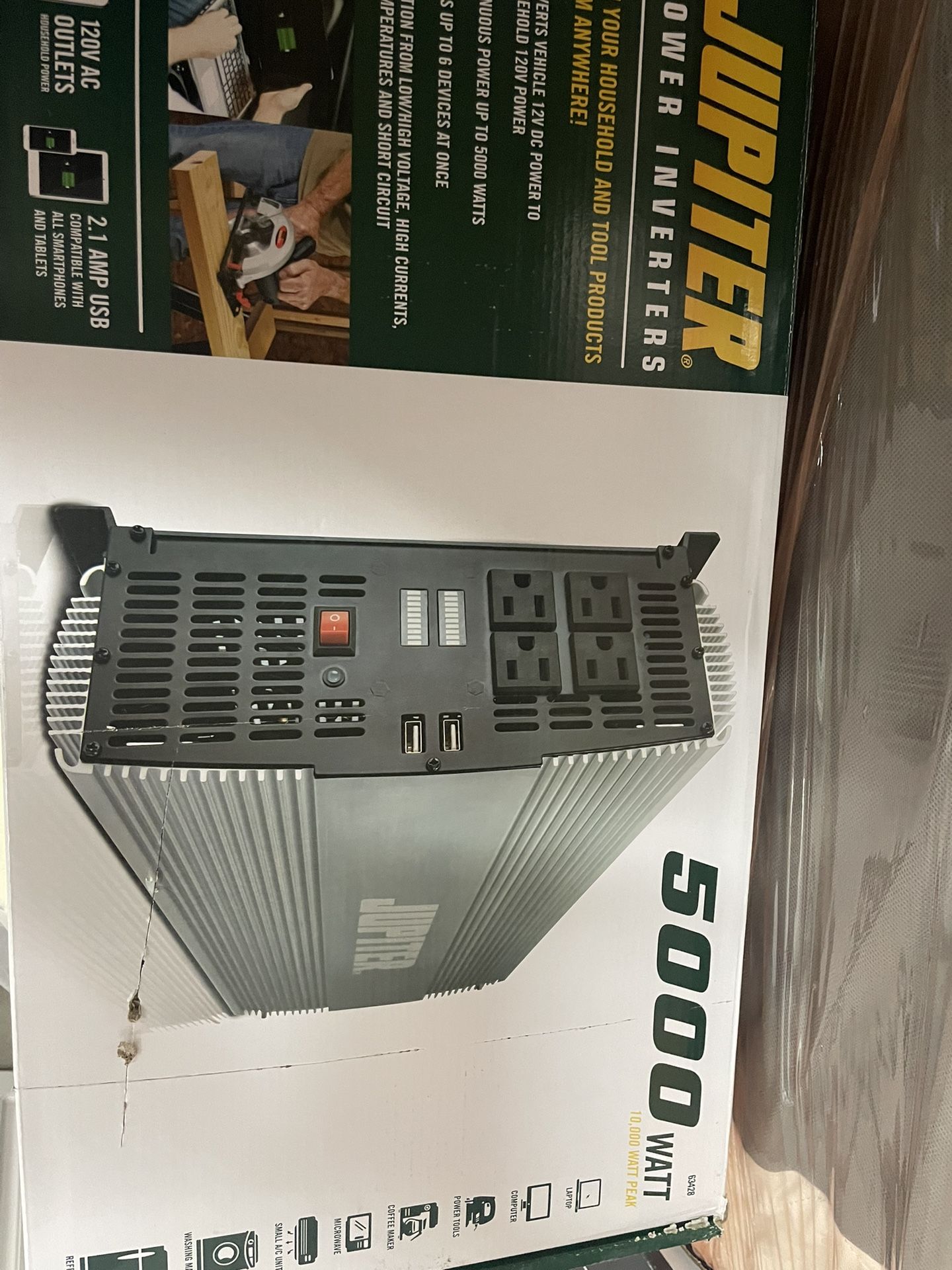 JUPITER 5,000 Watt Continuous/10,000 Watt Peak Modified Sine Wave Power Inverter