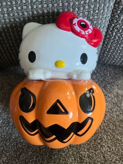 Hello Kitty Halloween Pumpkin cookie Jar