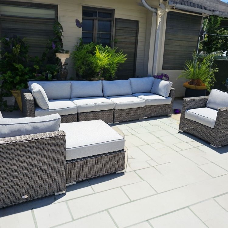 New Sunbrella Outdoor Patio Furniture Lounge Wicker Set