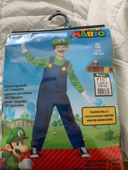 kids luigi costume size 10-12 large