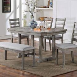 Brand New Grey 6pc Dining Table Set 