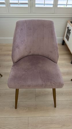 World Market Four Velvet Dining Chairs- Blush Pink / Gray