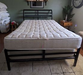 Queen size metal sleigh bed frame (frame only)