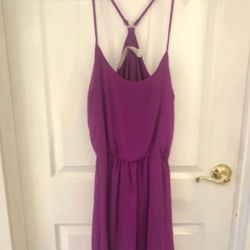 Size L bright purple silky dress with spaghetti straps by Mimi Chica  Lined so it’s not see through