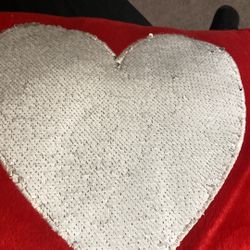Silver / white sequin  16” square pillow 