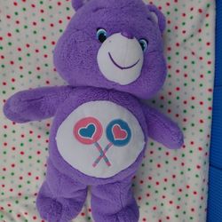 21" Care Bears Plush Purple Share Bear Lollipop Candy Tummy Stuffed