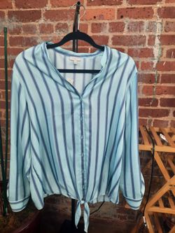 New with Tags, Talbots Women's AquaBlue, Light-weight Blouse- Size Large