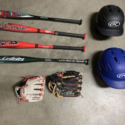 Youth Baseball Gear Set – Bats, Helmets, Gloves – All for $55! 