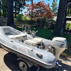 11 Foot AB inflatable Boat With 20hp Honda And trailer 