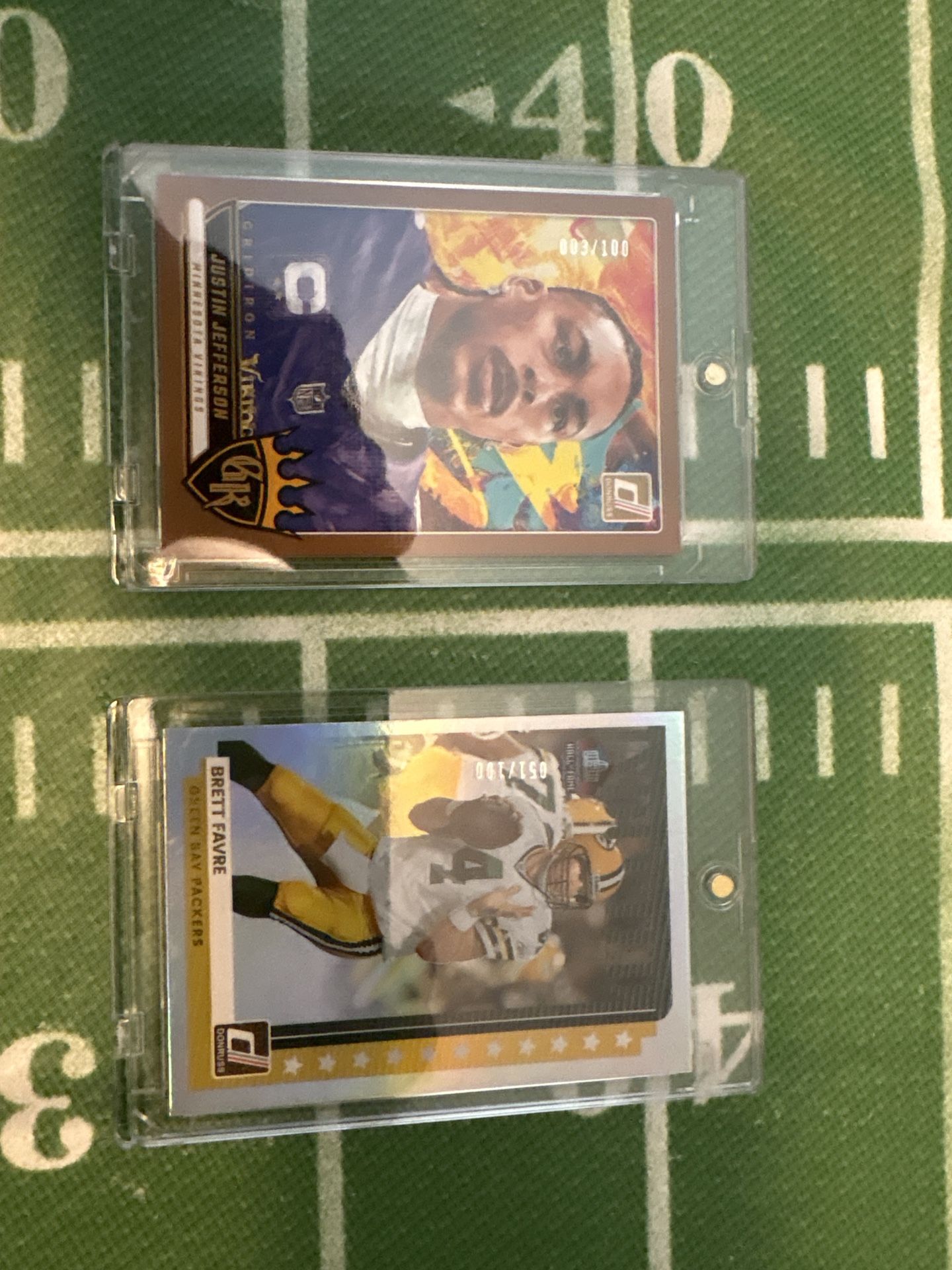 🔥 Justin Jefferson & Brett Favre Donruss Lot – Both /100 🔥