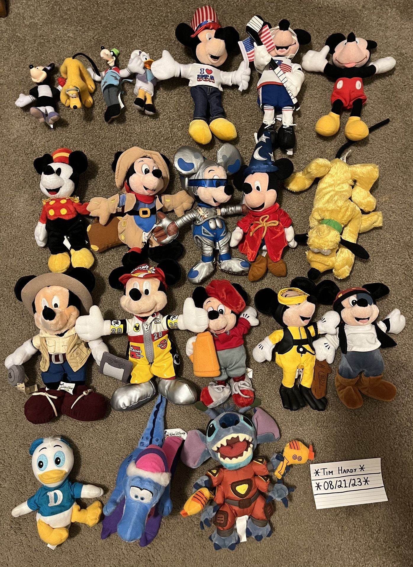 Vintage Disney Plush Lot Mickey Mouse & More! PLEASE READ DESCRIPTION! 