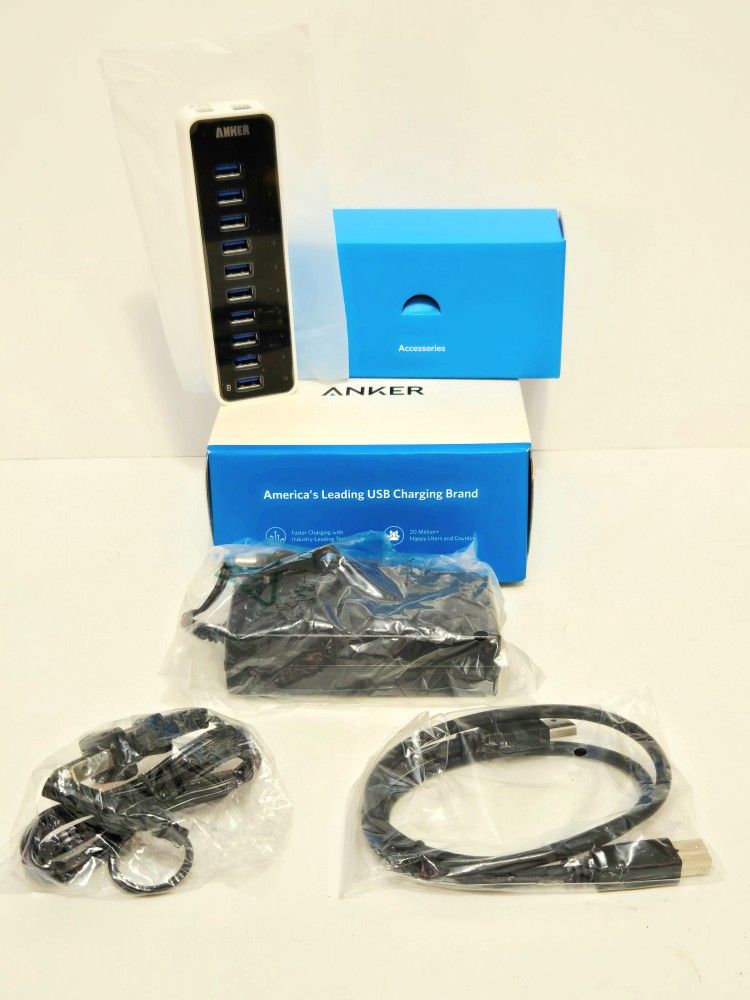 Anker USB 3.0 9-Port Hub Plus 1 Smart Charge Hub New Open Box