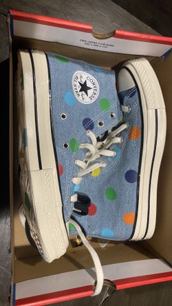 denim/polka dot golf converse