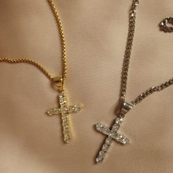 18k Gold Plated Trendy Jesus Cross Necklace With Zircon