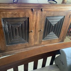 Solid Oak Wood   Credenza 