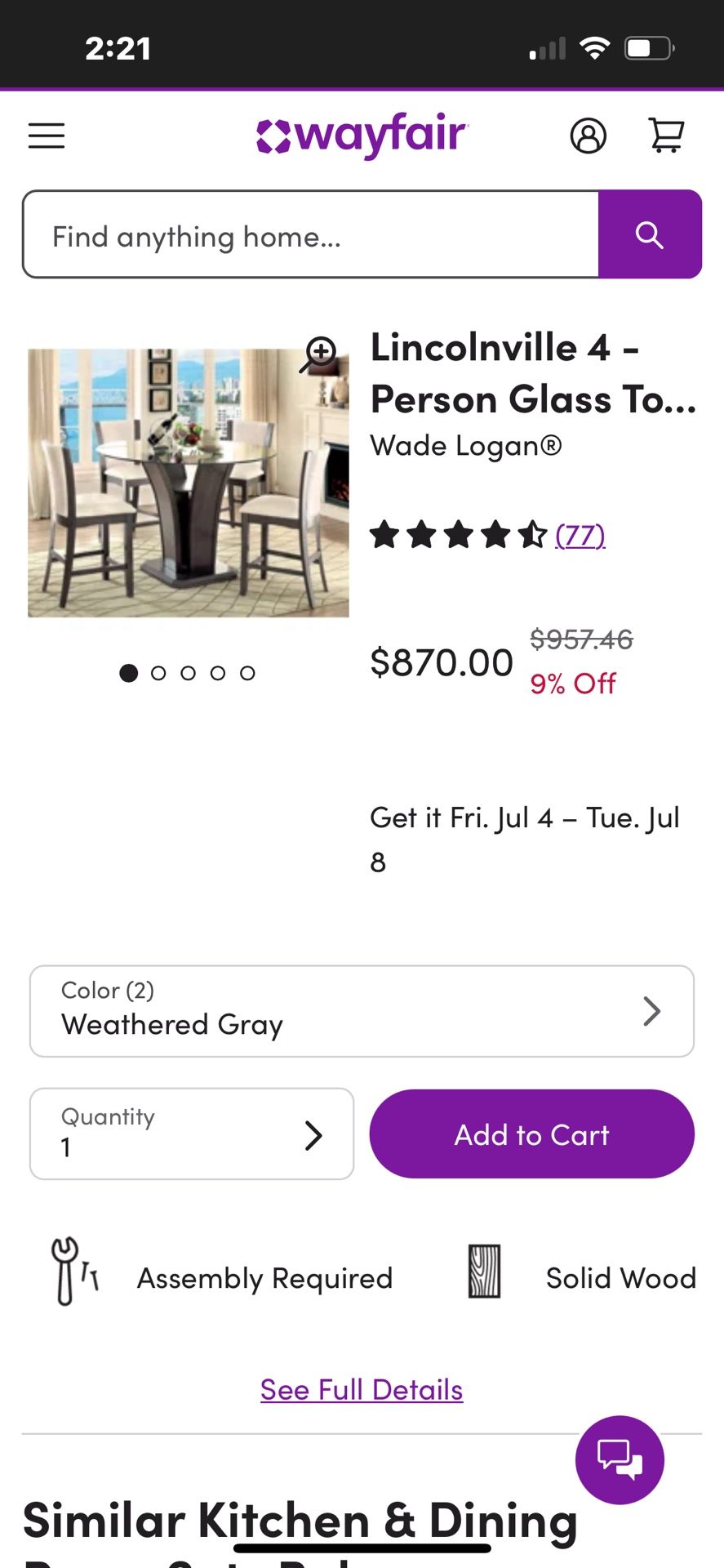 Dinning Glass Table