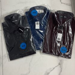 3 Express 1MX Dress Shirts Size Medium Black, Blue, Maroon Brand New 