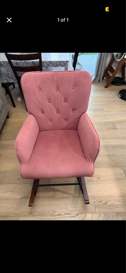 Pink Velvet Tufted Rocking Accent Chair
