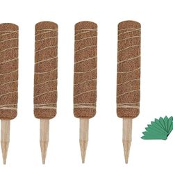 12 Inch Coir Totem Pole,Coir Moss Stick Coir Moss Totem Pole for Plant Support Extension, Climbing Indoor Plants, Creepers 4 Pack