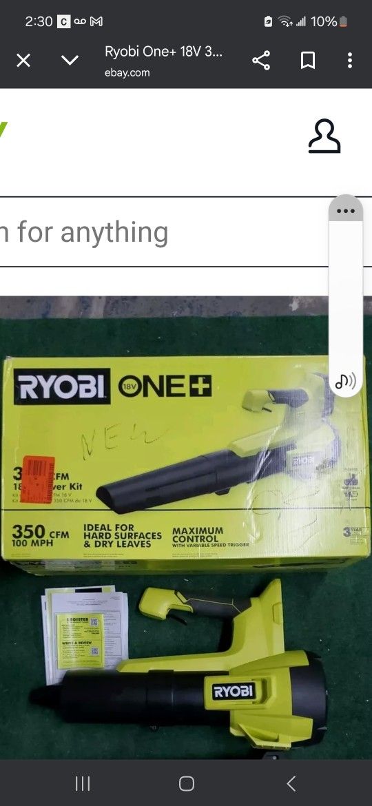 Ryobi Leaf Blower New