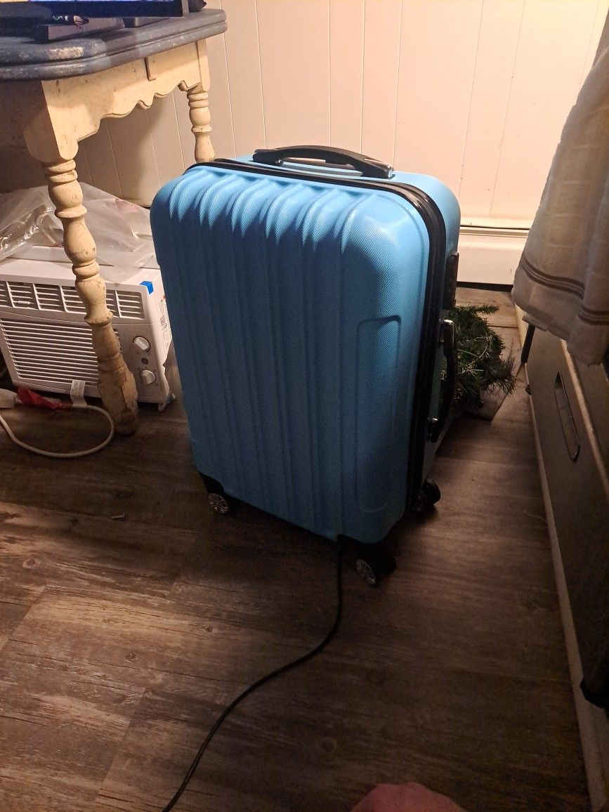 Light Blue Medium Suitcase 