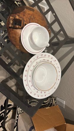 Burgundy Rose Corelle Dinnerware Setone of thosee Set