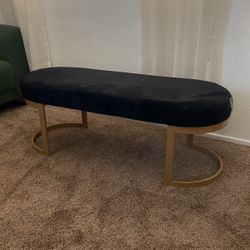 New black velvet bench