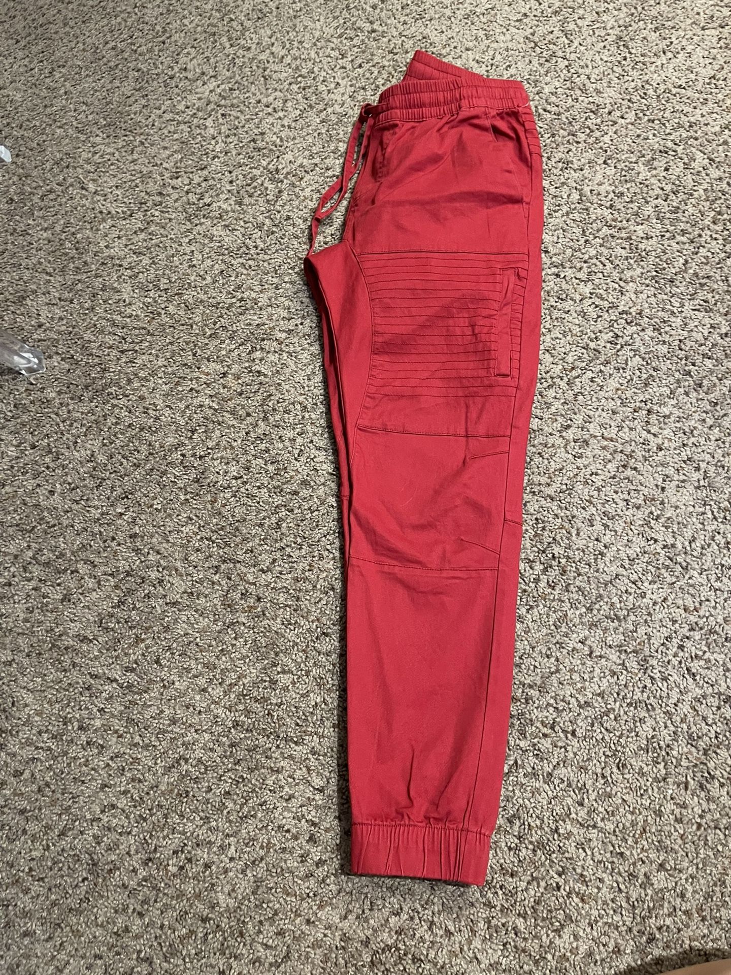 Mens Large New Red Joggers