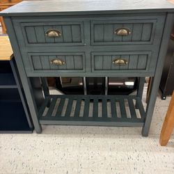 4 Drawer Teal Entryway Table