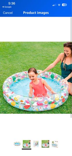 Inflatable Stars Kiddie 2 Ring Circles Swimming Pool (48" X 10") [