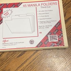 NOS Smead 45 Manila Folders Third Cut Key Specifications 11 Point Manila
