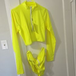 2 Piece Flouresent Bathing Suit 