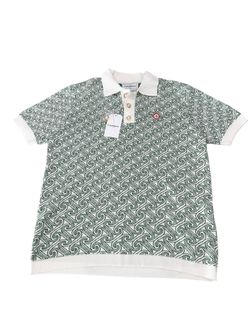 Casablanca Green And White Jacquard Monogram Polo Size XL Brand New