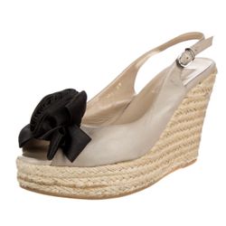 Valentino Leather Bow Sling back 