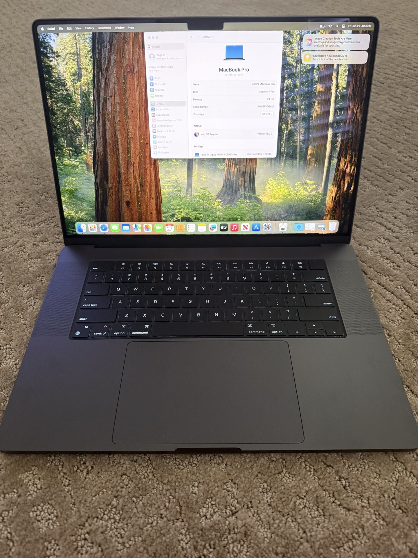 NEW RARE Custom order Apple MacBook Pro 16” M4 Pro 24gb Ram 1TB W AppleCare + Eligible