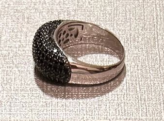 Black Spinel Sterling Silver Ring