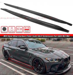 21-26 BMW G80 M3 / G82 M4 Real Carbon Fiber Side Skirt Extensions