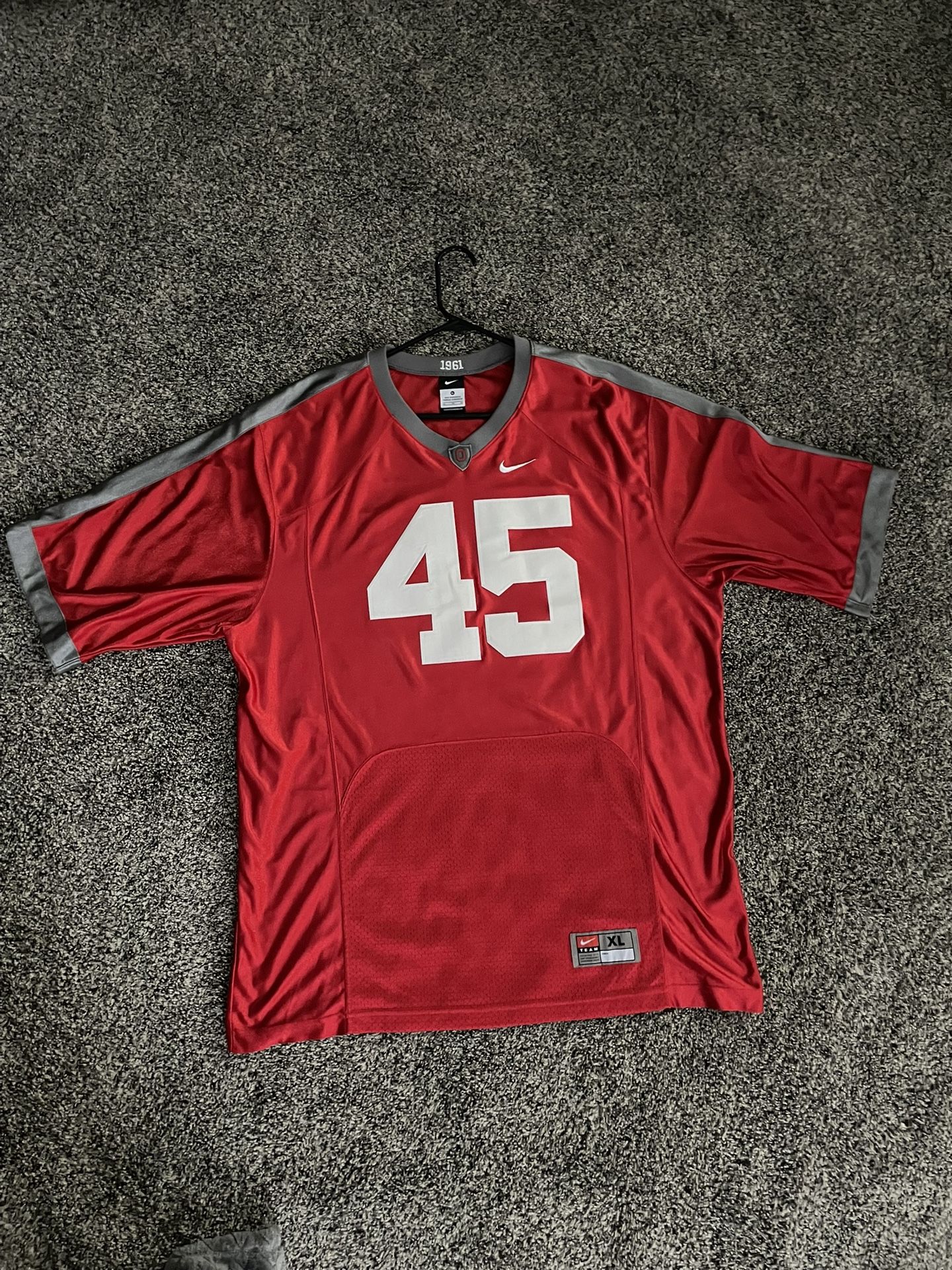 NIKE MENS OHIO STATE OSU BUCKEYES 2011 PRO COMBAT RIVALRY 1961 THROWBACK FOOTBALL JERSEY XL