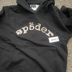 Black Rhinestone Sp5der Hoodie 