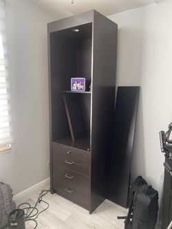 Display Cabinet, Brown, Wood, 3 Shelves 