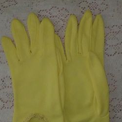 Vintage Yellow Dress Gloves