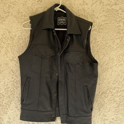 Genuine Leather Small size Biker Vest 