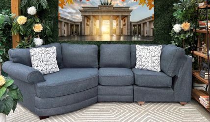 Free Delivery Navy Blue 3 Piece Sectional Couch