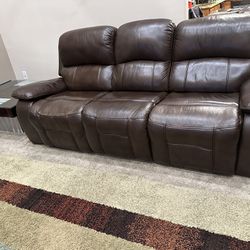 Clearance Sale! Used Leather Power Recliner Sofa