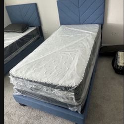 Brand New Twin Bed Frame With Mattress And Box Spring For Only $299 🚨Ready For Delivery 🚛