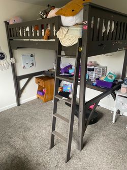 Queen Loft bed with desk under